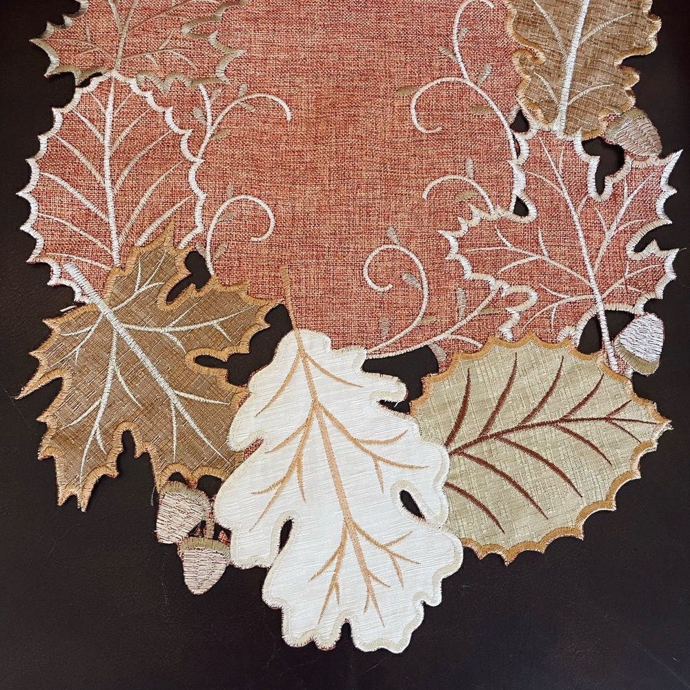 Fall Autumn Leaves Cutout Table Runner